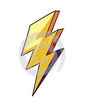 nineties pop art style thunderbolt