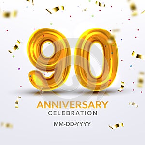 Ninetieth Anniversary Celebration Number Vector