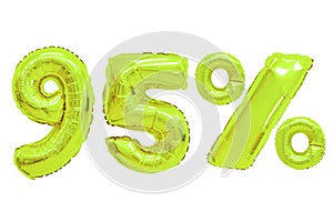 Ninety five percent from balloons lime color