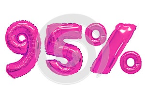 Ninety five percent from balloons pink color