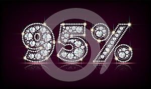 ninety five percent of diamonds realistic vector eps10