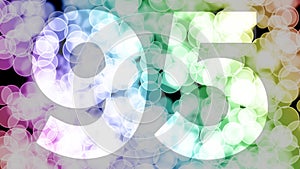 Ninety four to ninety five years birthday fade in/out animation with color gradient moving bokeh background.