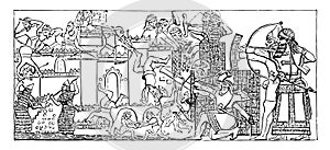 Nineveh is a Siege of a city vintage engraving photo