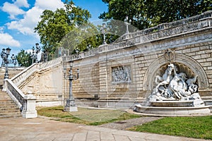 Ninfa fountain and Pincio staircase outside Montagnola park, Bologna ITALY