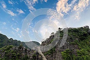 Ninh Binh landscpae in Vietnam. Mua Cave area scenery