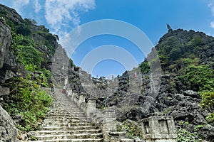 Ninh Binh landscpae in Vietnam. Mua Cave area scenery