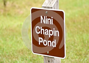 Nini Chapin Pond sign at Pinckney Island National Wildlife Refuge