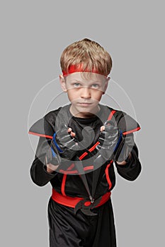 Ninja boy with kunai