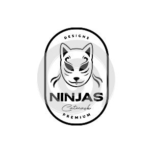 Ninja catmask vintage badge logo