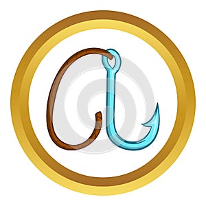 Ninja climbing grappling hook vector icon