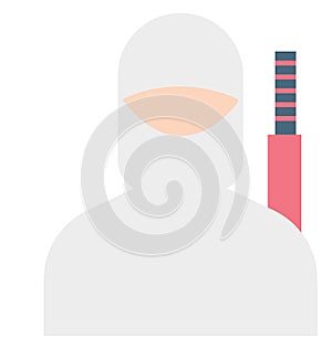 Ninja Color Isolated Vector Icons that can easily modify or edit