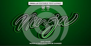 Ninja editable text effect