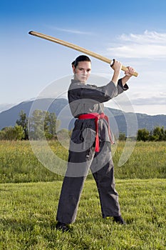Ninja girl with Katana sword