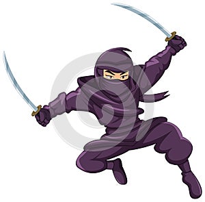 Ninja Jumping and Brandishing Sword