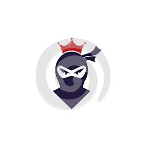 Ninja king vector logo design.