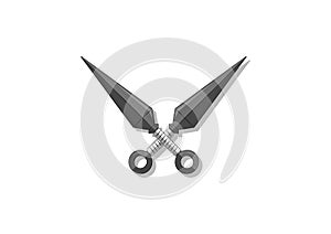 Ninja Kunai Flat Design on White Background photo