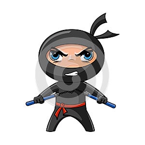 Ninja with nunchaku