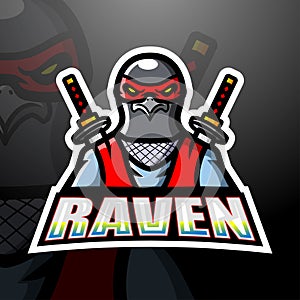 Ninja raven esport mascot logo design