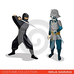 Ninja Samurai Japanese warrior battle fighters couple