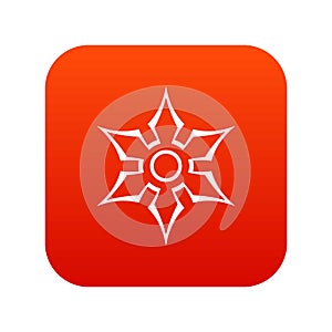 Ninja shuriken star weapon icon digital red