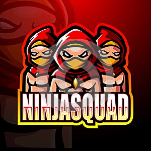 Ninja squad mascot esport logo design