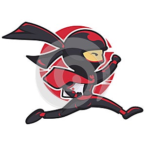 The ninja technology mascot logo design it can make for startup. It's white background