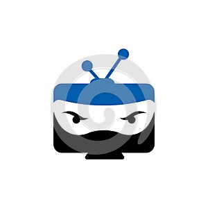 Ninja Tv Logo Icon Design vector.