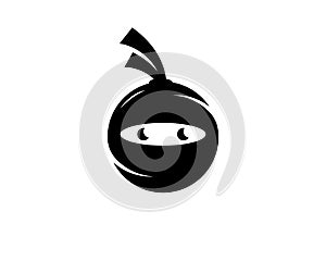 Ninja warrior icon. Simple black ninja head logo