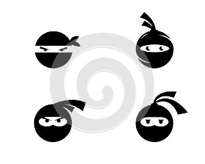 Ninja warrior icon. Simple black ninja head logo