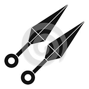 Ninja weapon kunai icon, simple style