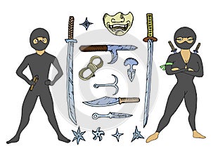 Ninjas with weapon