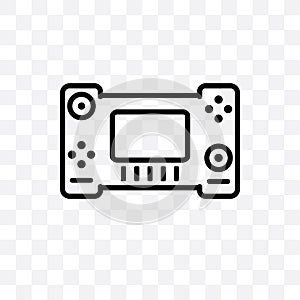 Nintendo switch vector linear icon isolated on transparent background, Nintendo switch transparency concept can be used for web an