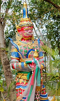 Nio or Kongorikishi wrathful and muscular guardians of the Buddha in Thailand wat