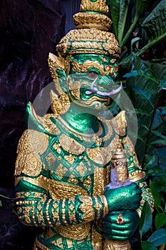 Nio or Kongorikishi wrathful and muscular guardians of the Buddha in Thailand wat