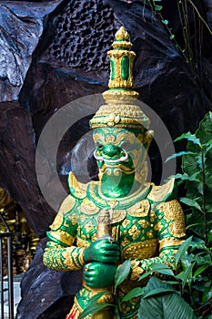 Nio or Kongorikishi wrathful and muscular guardians of the Buddha in Thailand wat