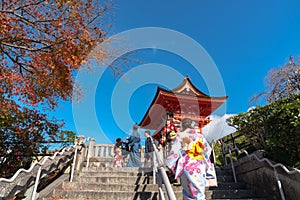 Nio-mon Gate or Nio Gate, the main entrance of Kiyomizu-dera Temple in Kyoto