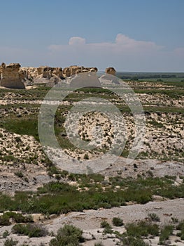 Niobara Chalk Geological Formation in Little Jerusalem State Park in Kansas
