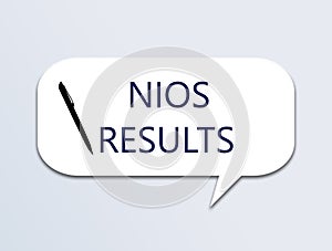 NIOS results showing with pen and blue colourful background. photo