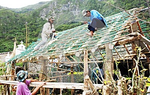 Nipa hut bayanihan construction