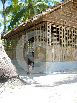Nipa Hut Cottage or Beach House Made of Bamboo on the Beach in Bantayan Philippines Photo