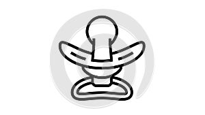 nipple soother baby line icon animation