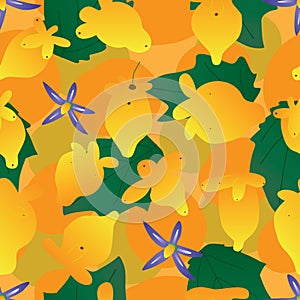 Nipplefruit orange color seamless pattern