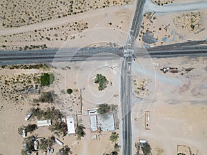 Nipton, California intersection from above