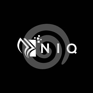NIQ credit repair accounting logo design on BLACK background. NIQ creative initials Growth graph letter logo concept. NIQ business
