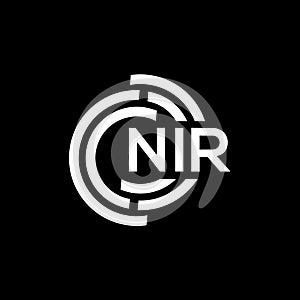 NIR letter logo design on black background.NIR creative initials letter logo concept.NIR vector letter design