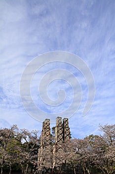 Nirayama reverberatory furnaces and cherry blossoms