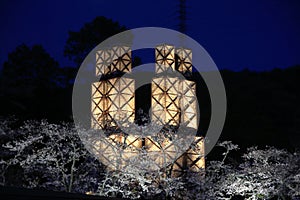 Nirayama reverberatory furnaces and cherry blossoms