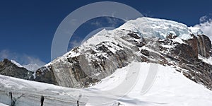 Nirekha mountain crowned with glacier, Everest region, Himalayas, Nepal