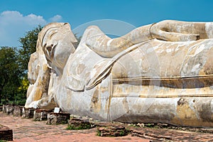 Nirvana statue at WAT LOKAYA SUTHA in Ayutthaya, Thailand. It is part of the World Heritage