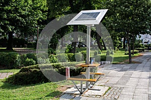 Mobile Solar Panel: Green Energy Charging Solution in a Public Park